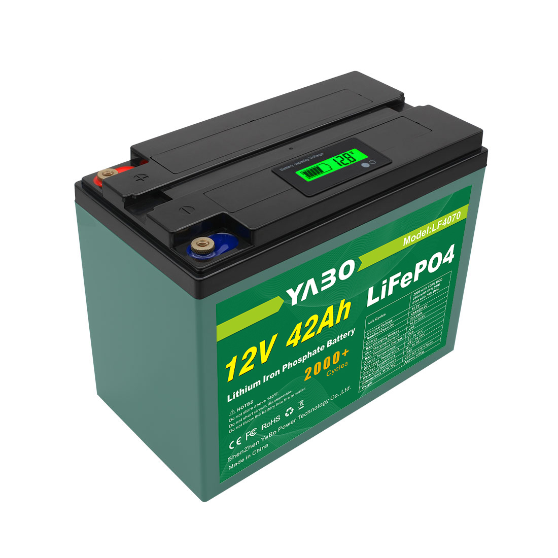 YABO 12V 42Ah LiFePO4 Batterij met Hoge Energiedichtheid voor Huisopslag